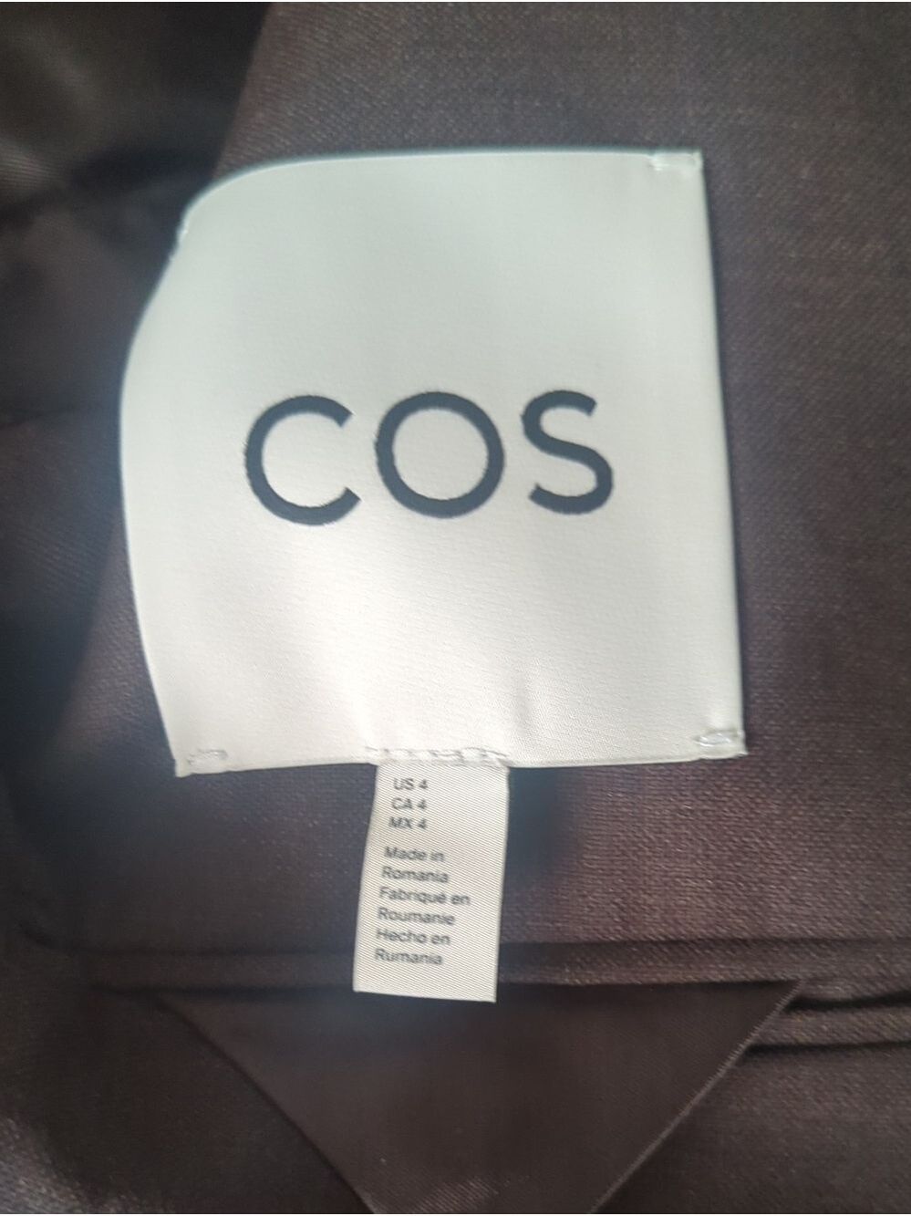 COS Double-Breasted Brown Blazer Jacket - Women's Tailored Coat - Picture 10 of 14